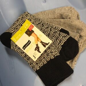 Black and Gray Geometric Pattern Socks